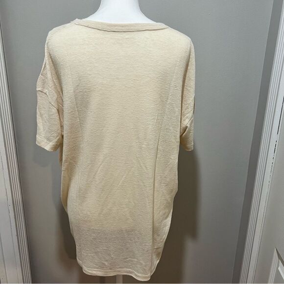 NWT Aerie Linen Blend sunshine Tee Tshirt sz Medium Relaxed Fit womens - Picture 4 of 8
